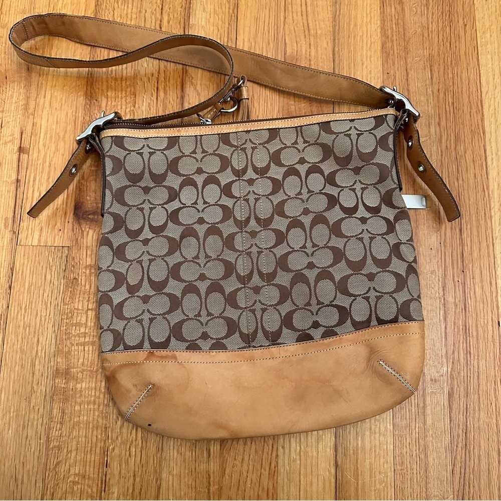 COACH 9349 Signature Crossbody Bag Brown Women - Picture 13 of 16